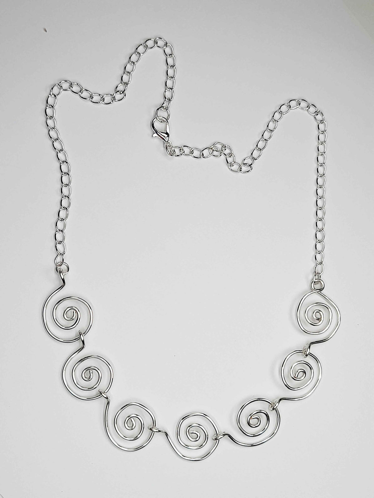 Handmade Super Swirly Silver Spiral Necklace