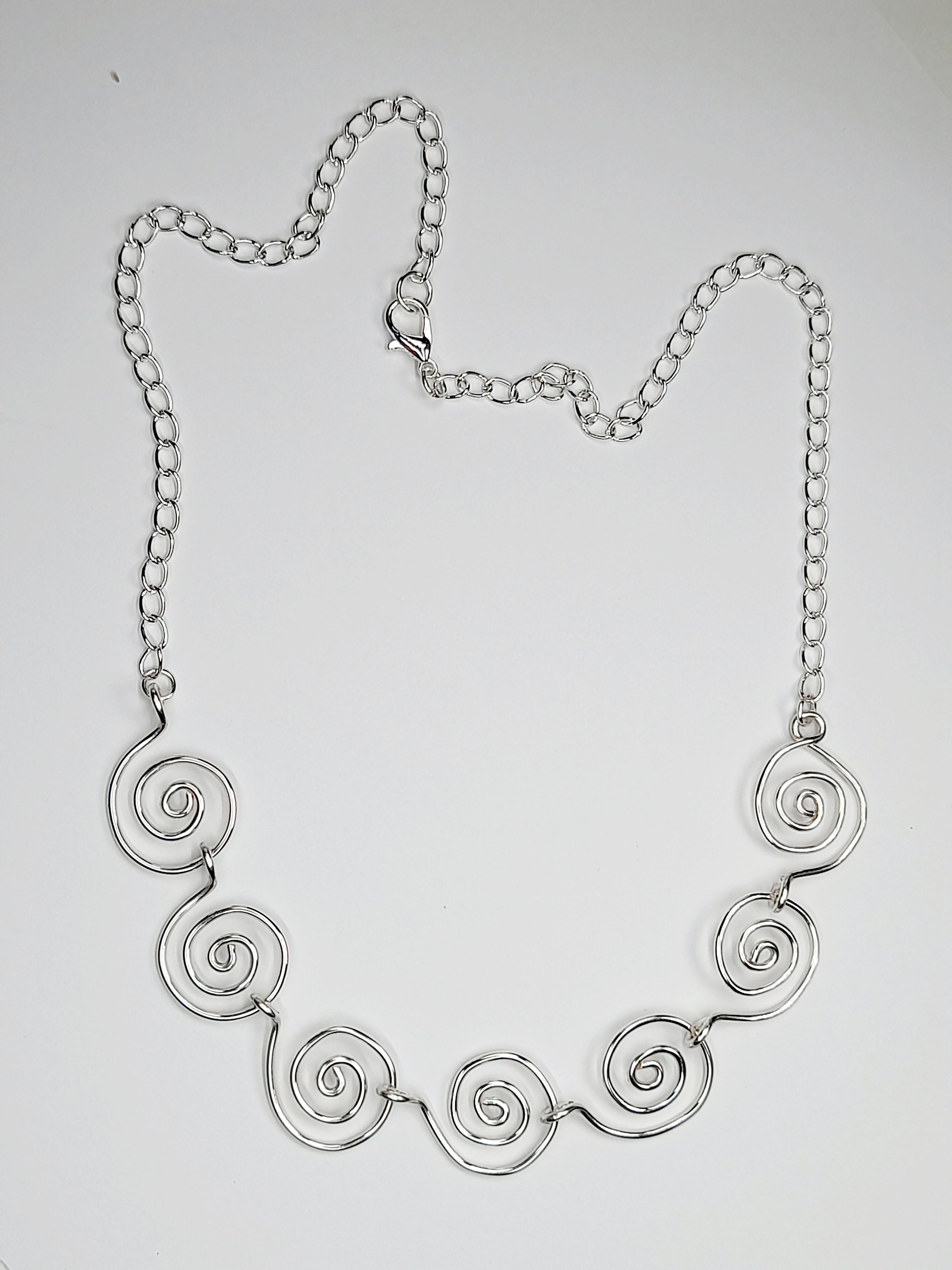 Handmade Super Swirly Silver Spiral Necklace