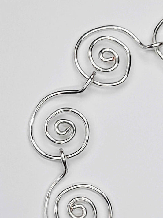 Super Swirly Silver Spiral Bracelet