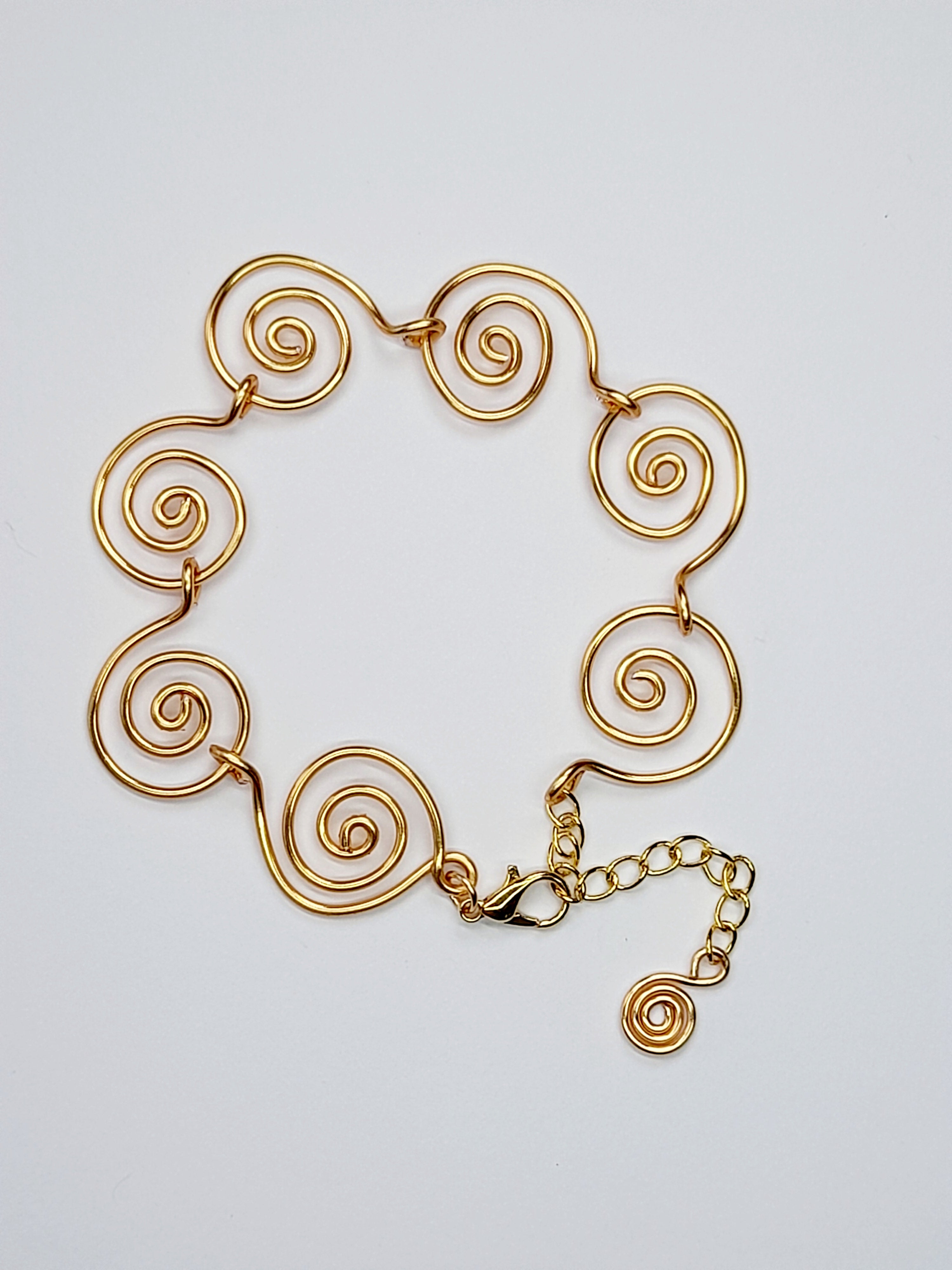 Handmade Super Swirly Gold Spiral Bracelet