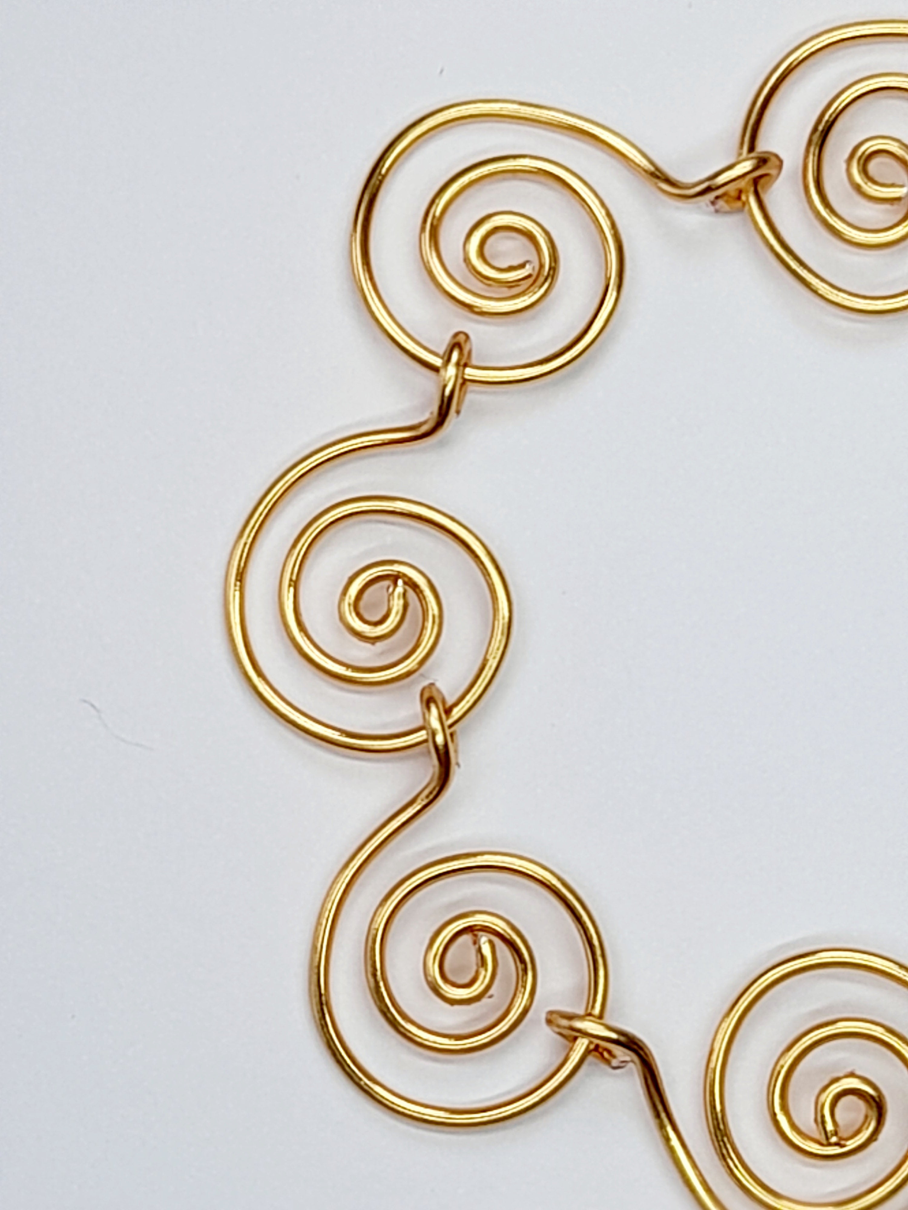 Handmade Super Swirly Gold Spiral Bracelet