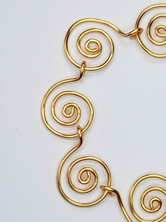 Handmade Super Swirly Gold Spiral Bracelet