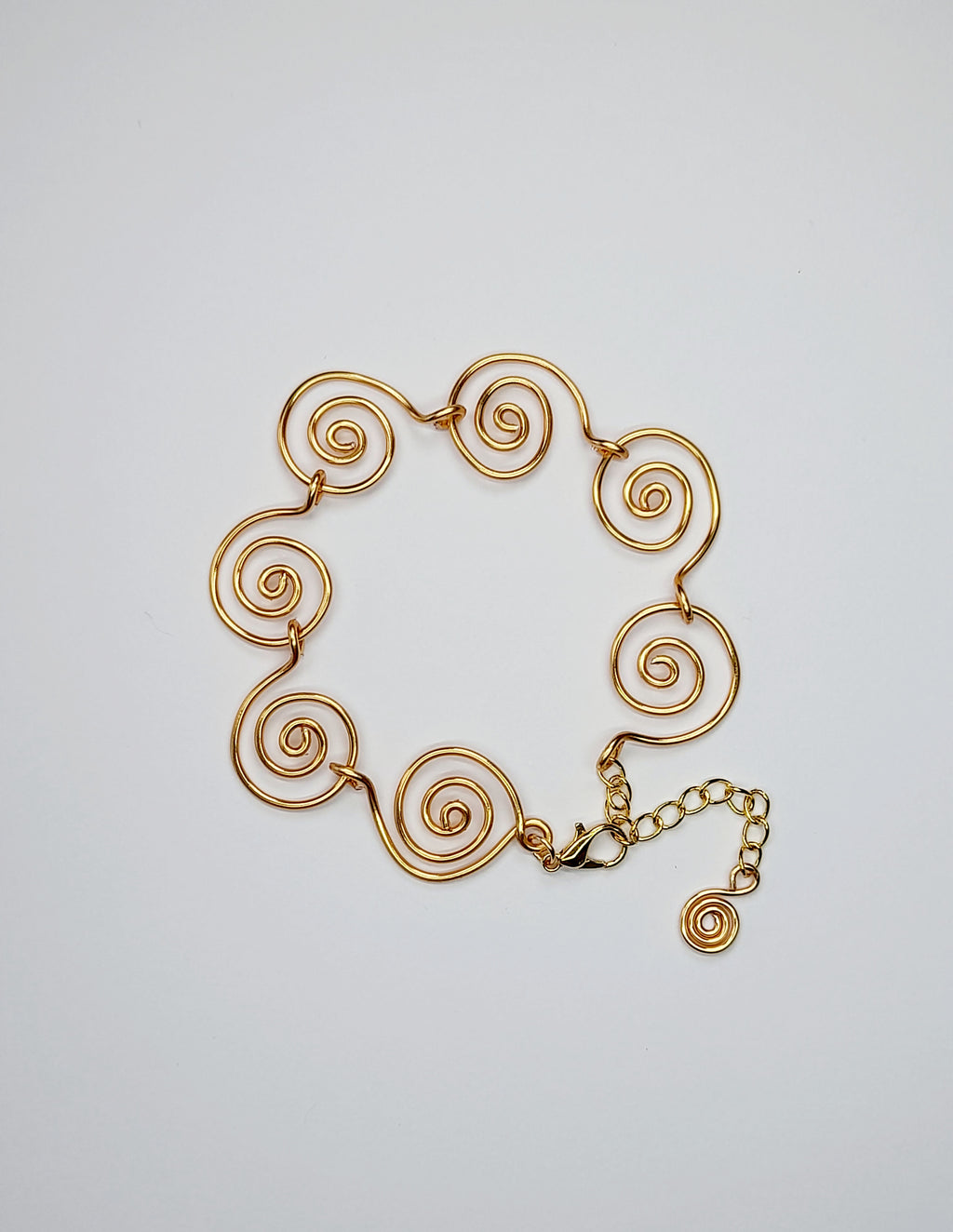 Handmade Super Swirly Gold Spiral Bracelet