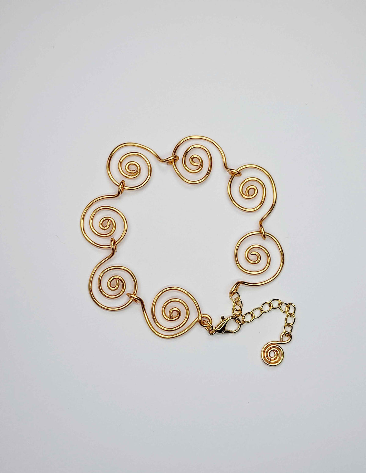 Handmade Super Swirly Gold Spiral Bracelet