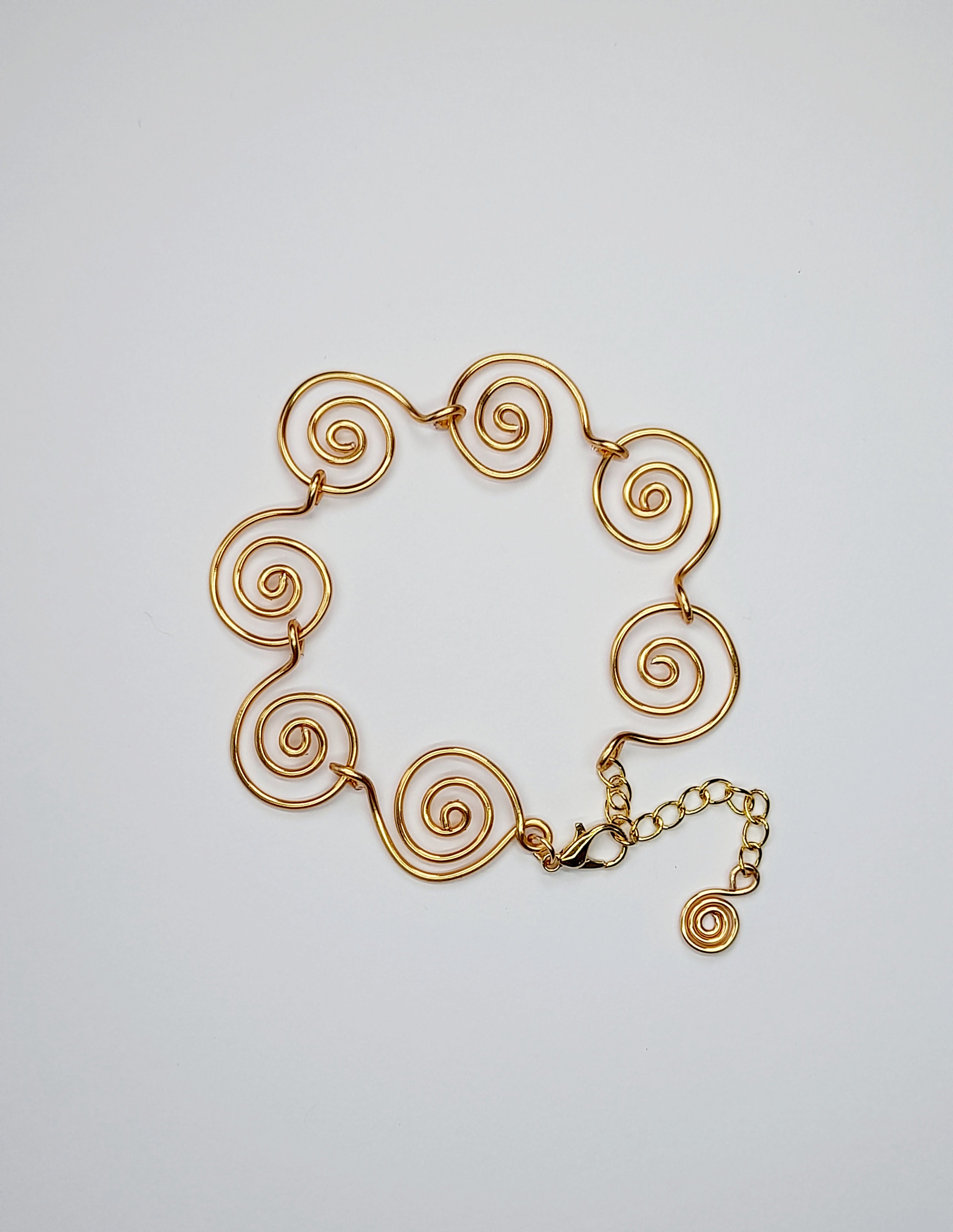 Handmade Super Swirly Gold Spiral Bracelet