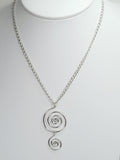 Handmade Silver Spiral Pendant Necklace, Lightweight Silver‑Plated Chain