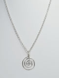 Handmade Silver Spiral Pendant Necklace, Lightweight Statement Design
