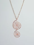 Handmade Rose Gold Spiral Pendant Necklace, Lightweight Statement Design