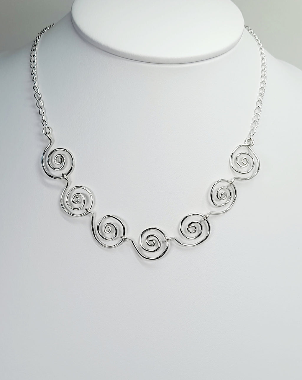 Handmade Super Swirly Silver Spiral Necklace