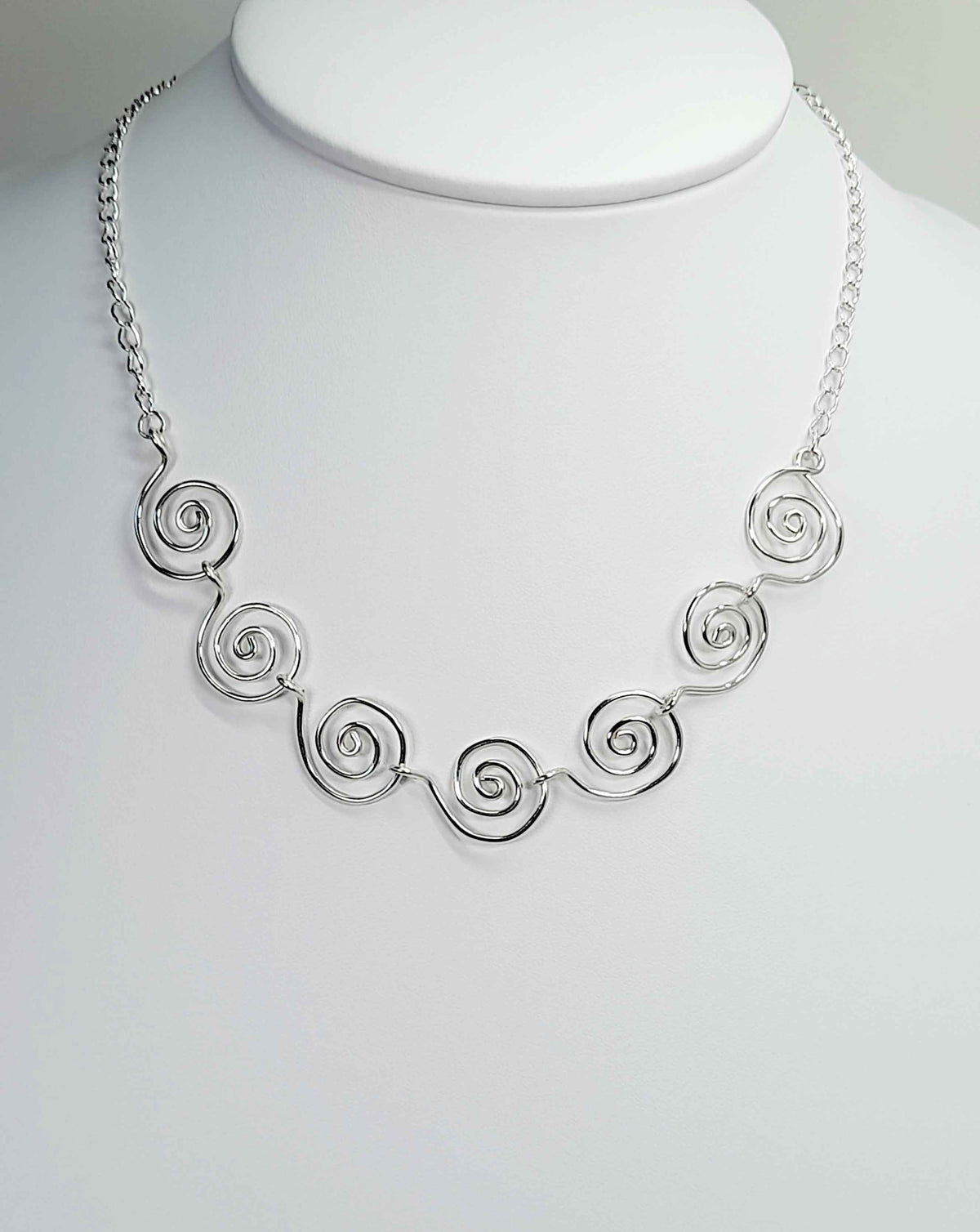 Handmade Super Swirly Silver Spiral Necklace