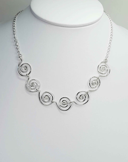Handmade Super Swirly Silver Spiral Necklace