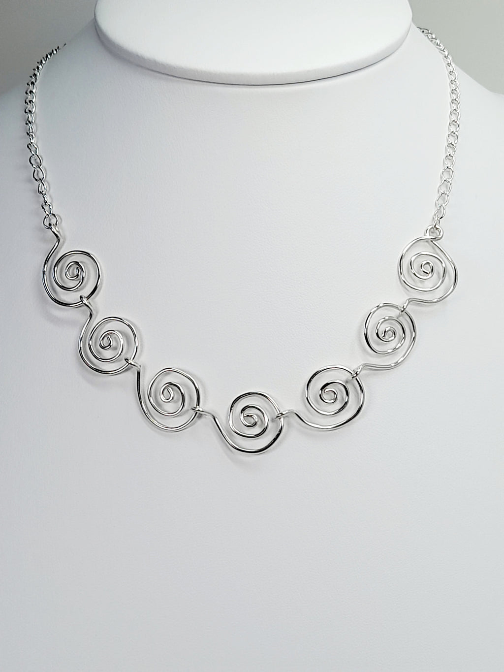 Handmade Super Swirly Silver Spiral Necklace