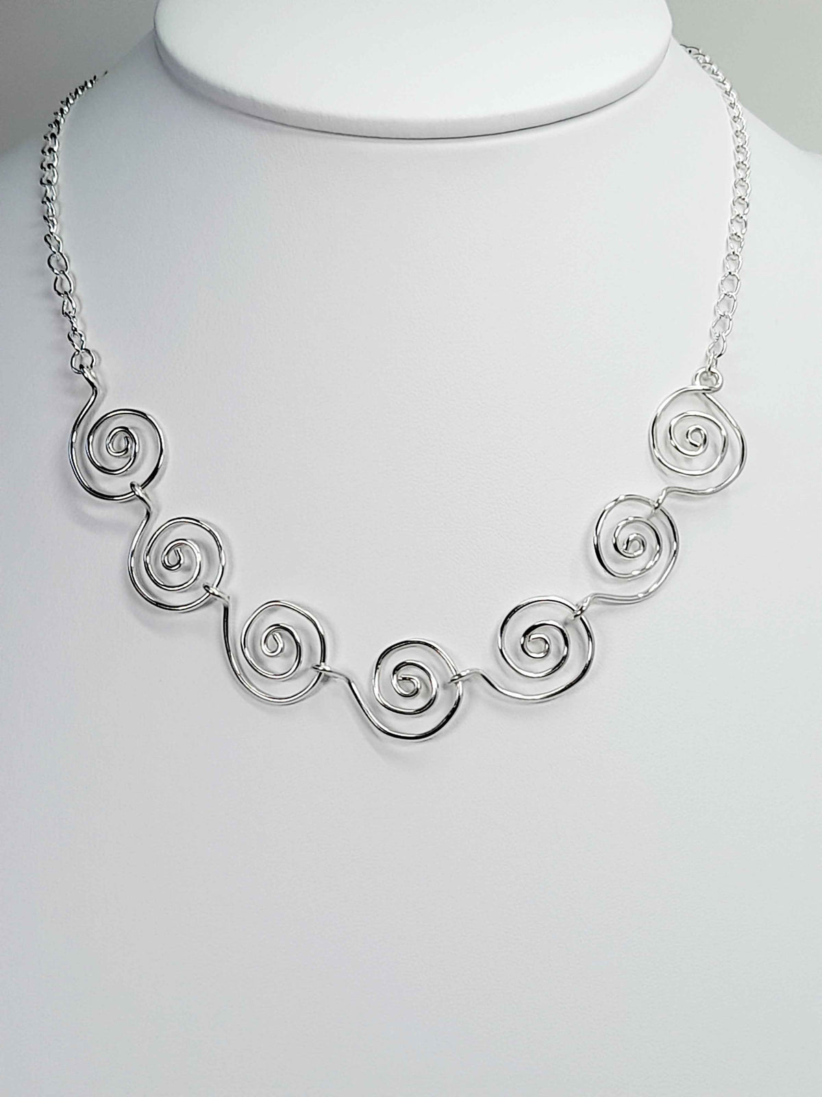 Handmade Super Swirly Silver Spiral Necklace