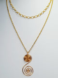 Handmade Gold Swirly Spiral Layered Necklace