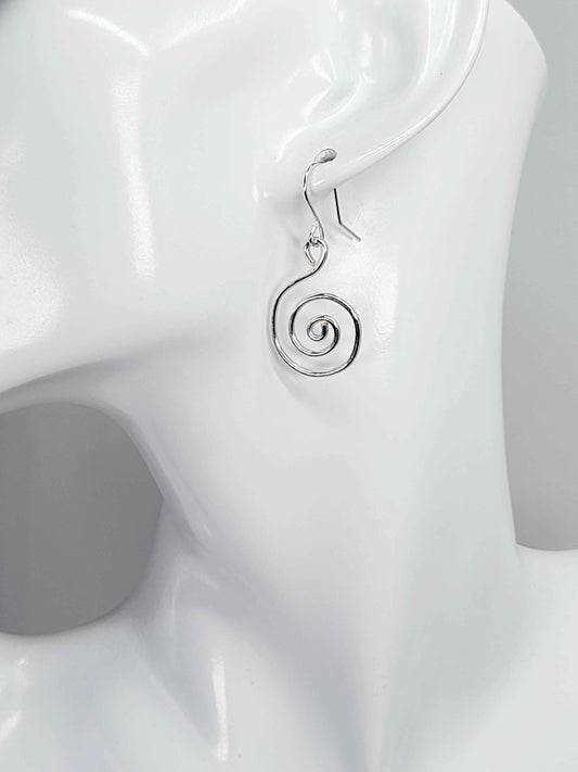 Handmade Silver Spiral Earrings