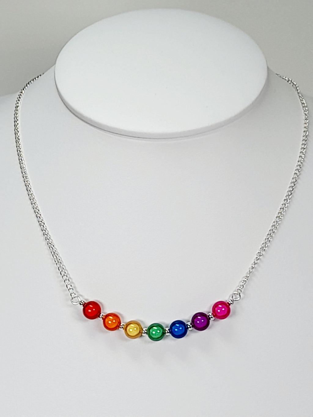 Rainbow Bead Necklace – Colourful & Lightweight