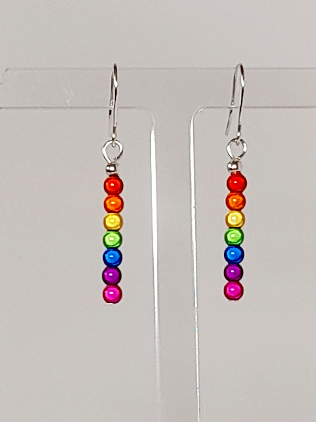 Small Rainbow Drop Earrings – Colourful, Lightweight & Handmade