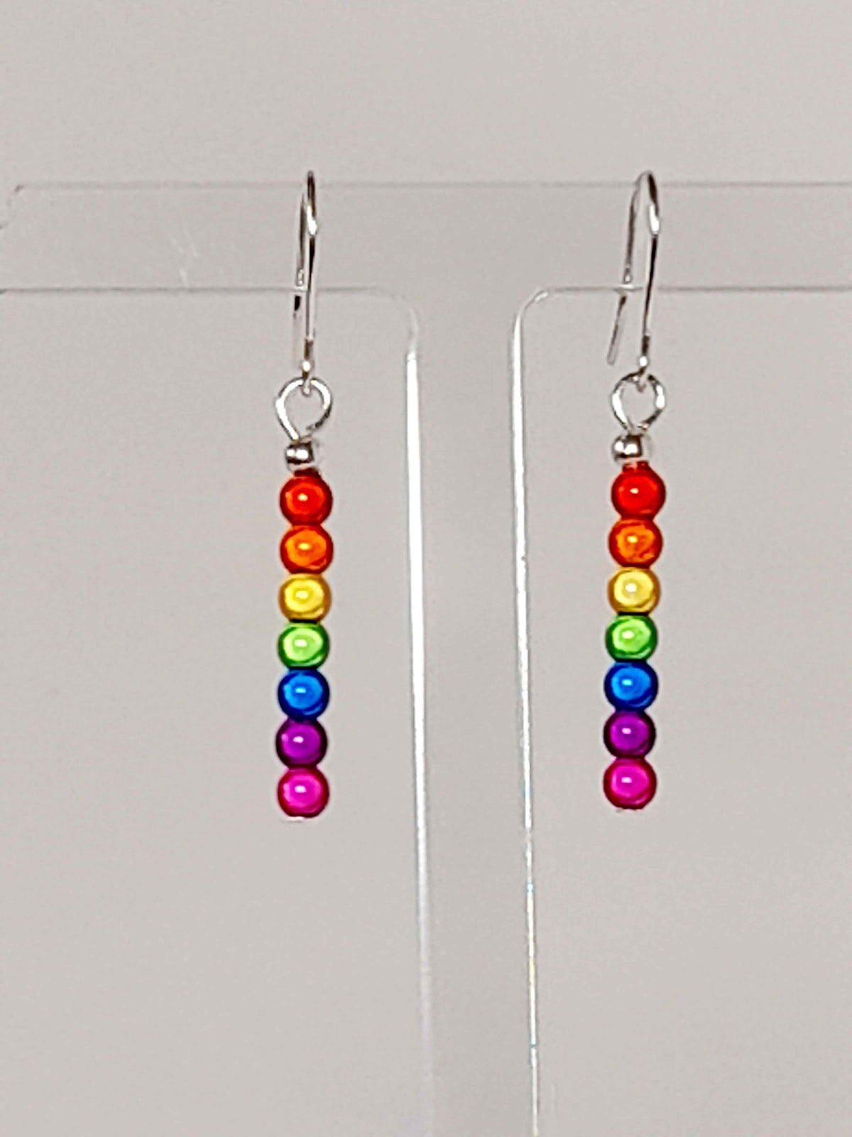Small Rainbow Drop Earrings – Colourful, Lightweight & Handmade