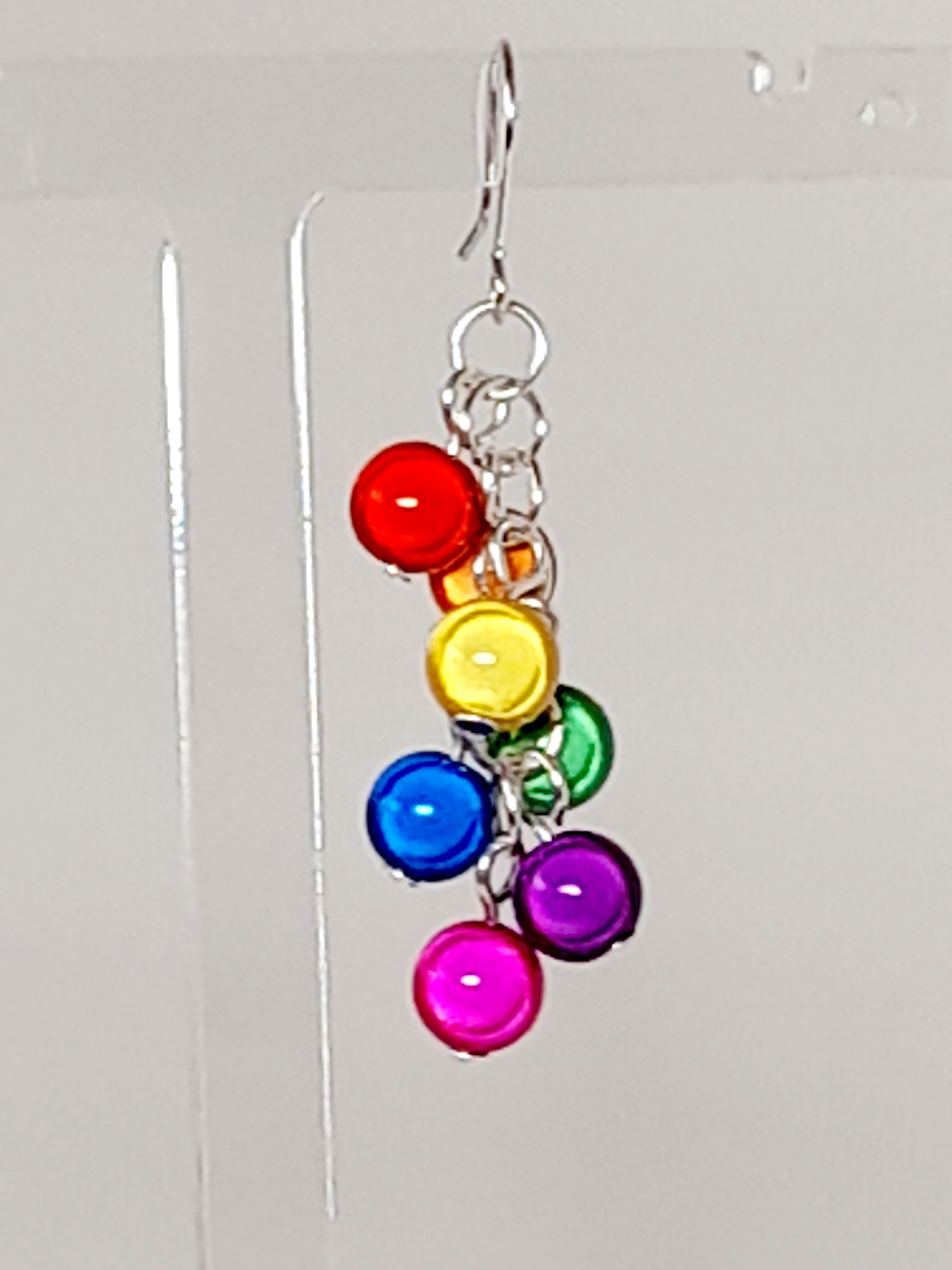 Rainbow Cluster Earrings – Colourful, Lightweight & Handmade