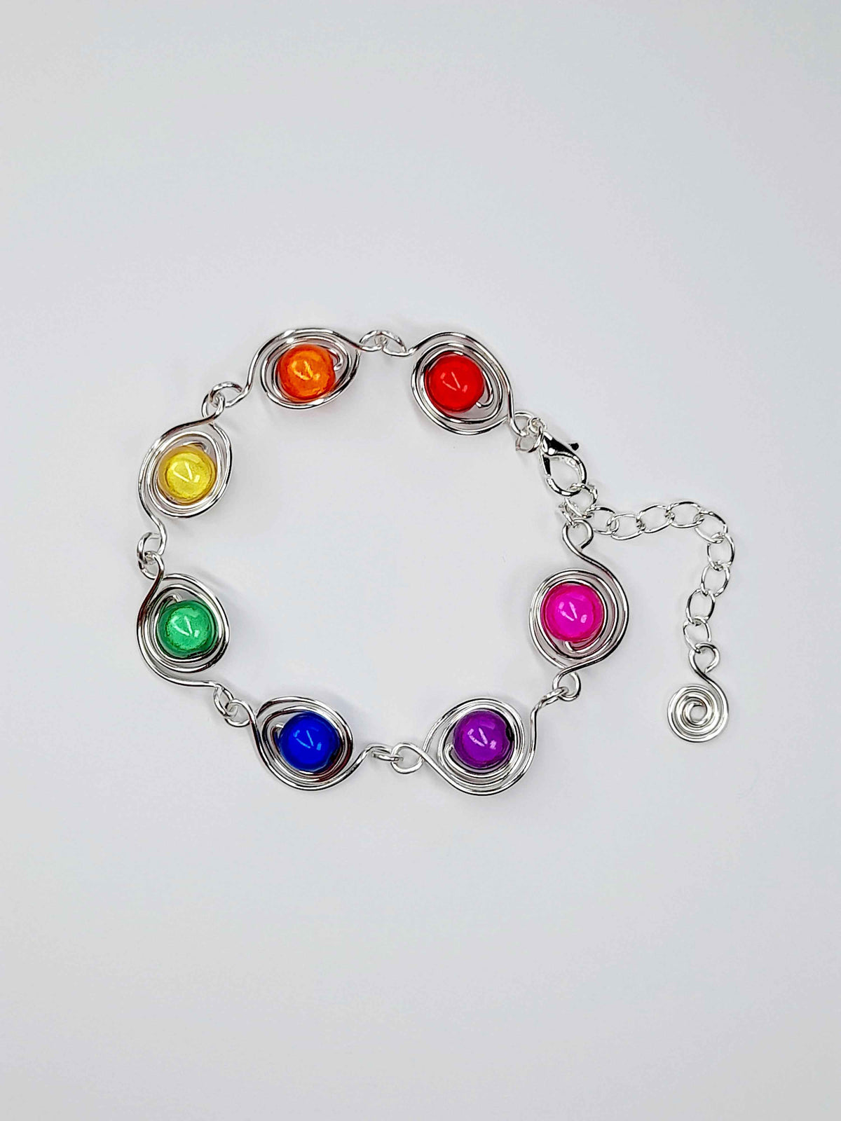 Swirly Rainbow Spiral  Bracelet – Bold, Colourful & Lightweight