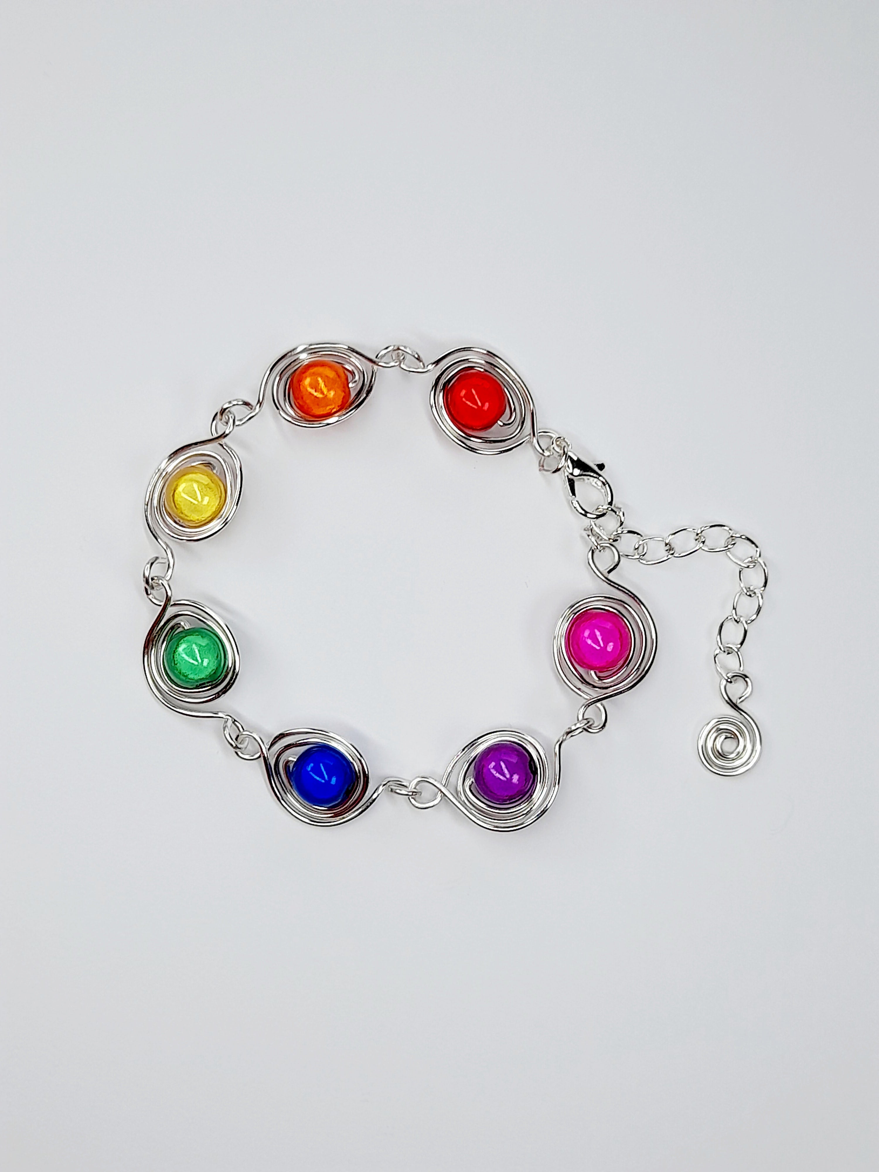 Swirly Rainbow Spiral  Bracelet – Bold, Colourful & Lightweight