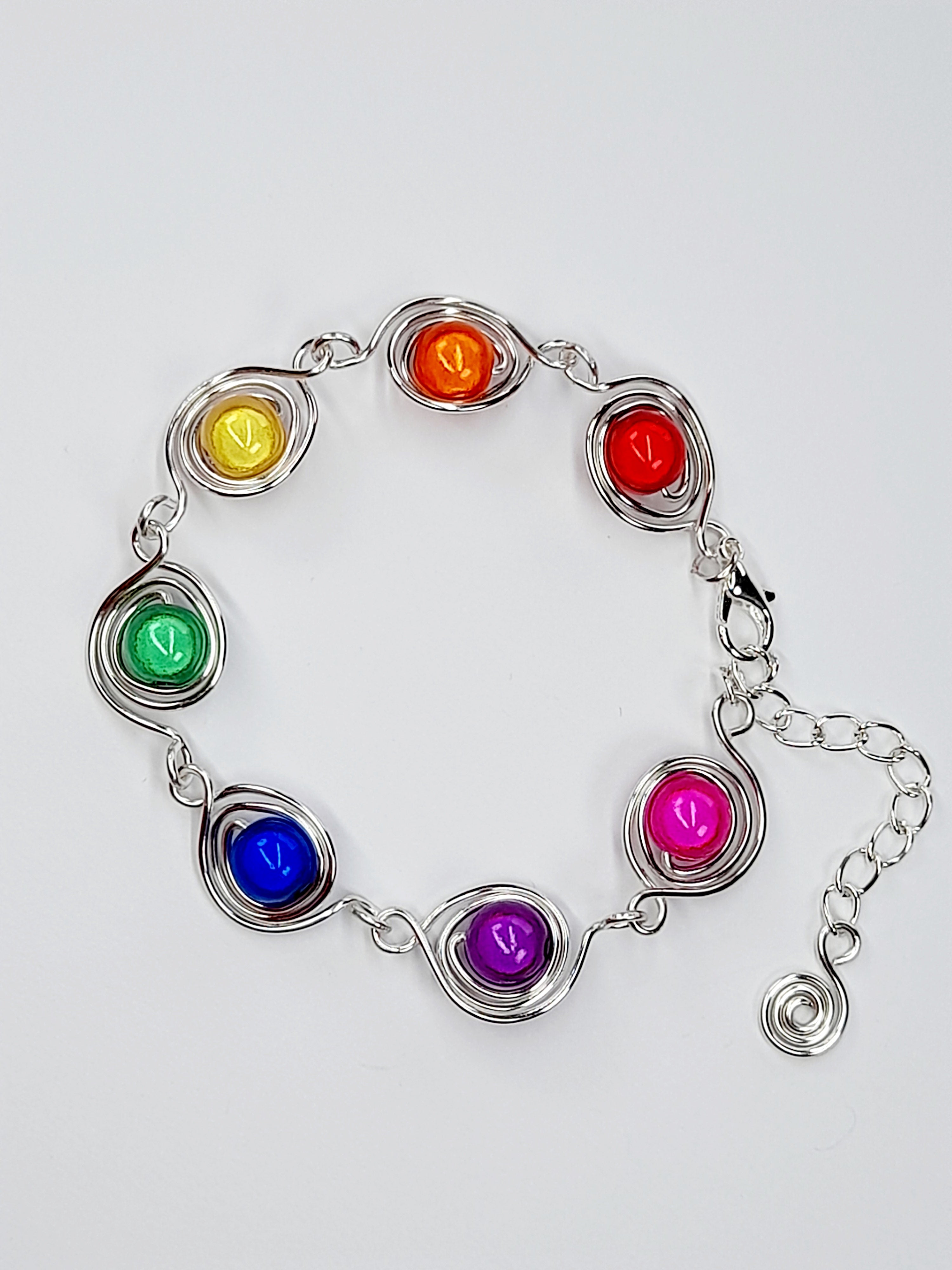 Swirly Rainbow Spiral  Bracelet – Bold, Colourful & Lightweight