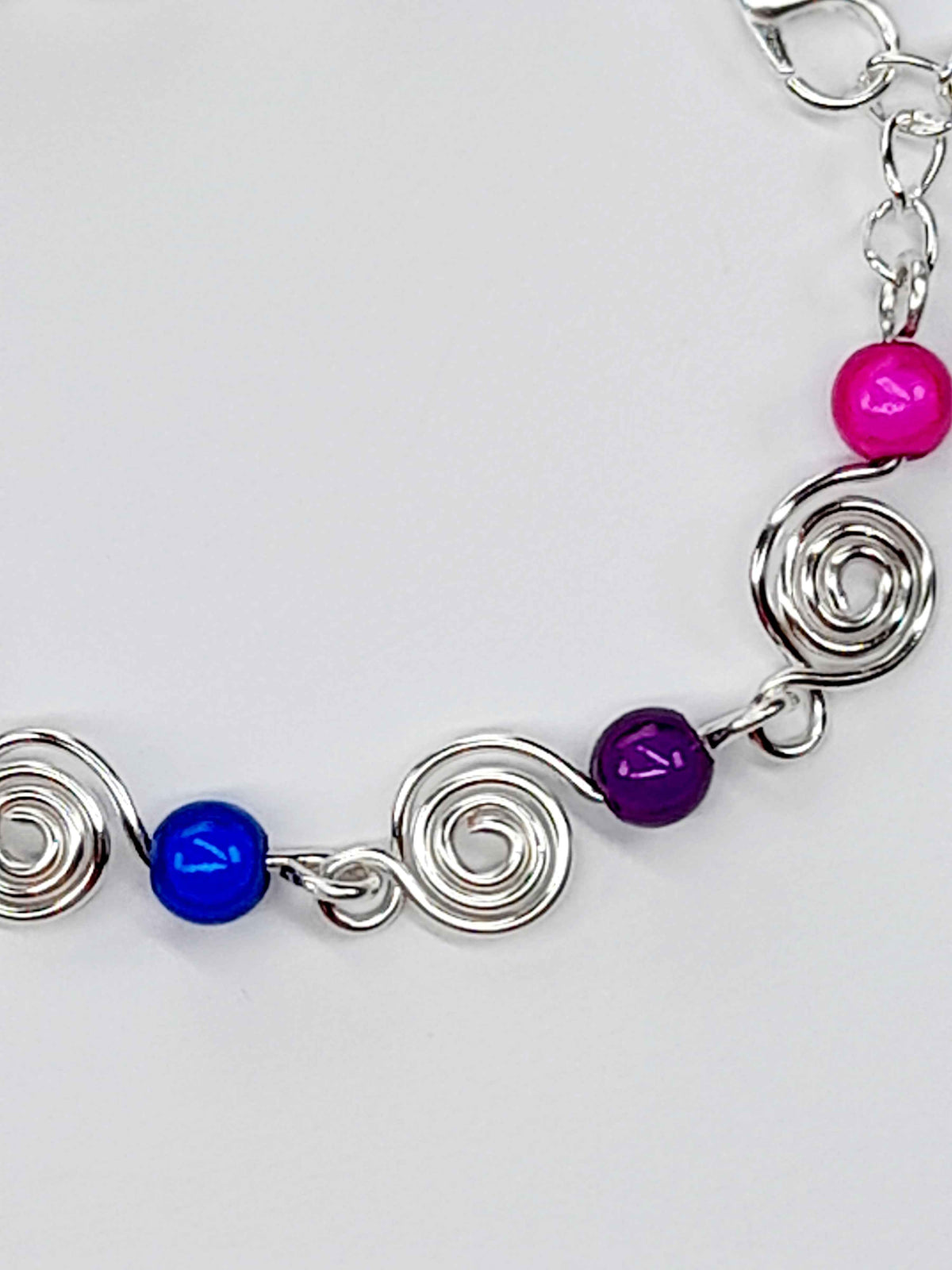 Dainty Super Swirly Rainbow Spiral Bracelet