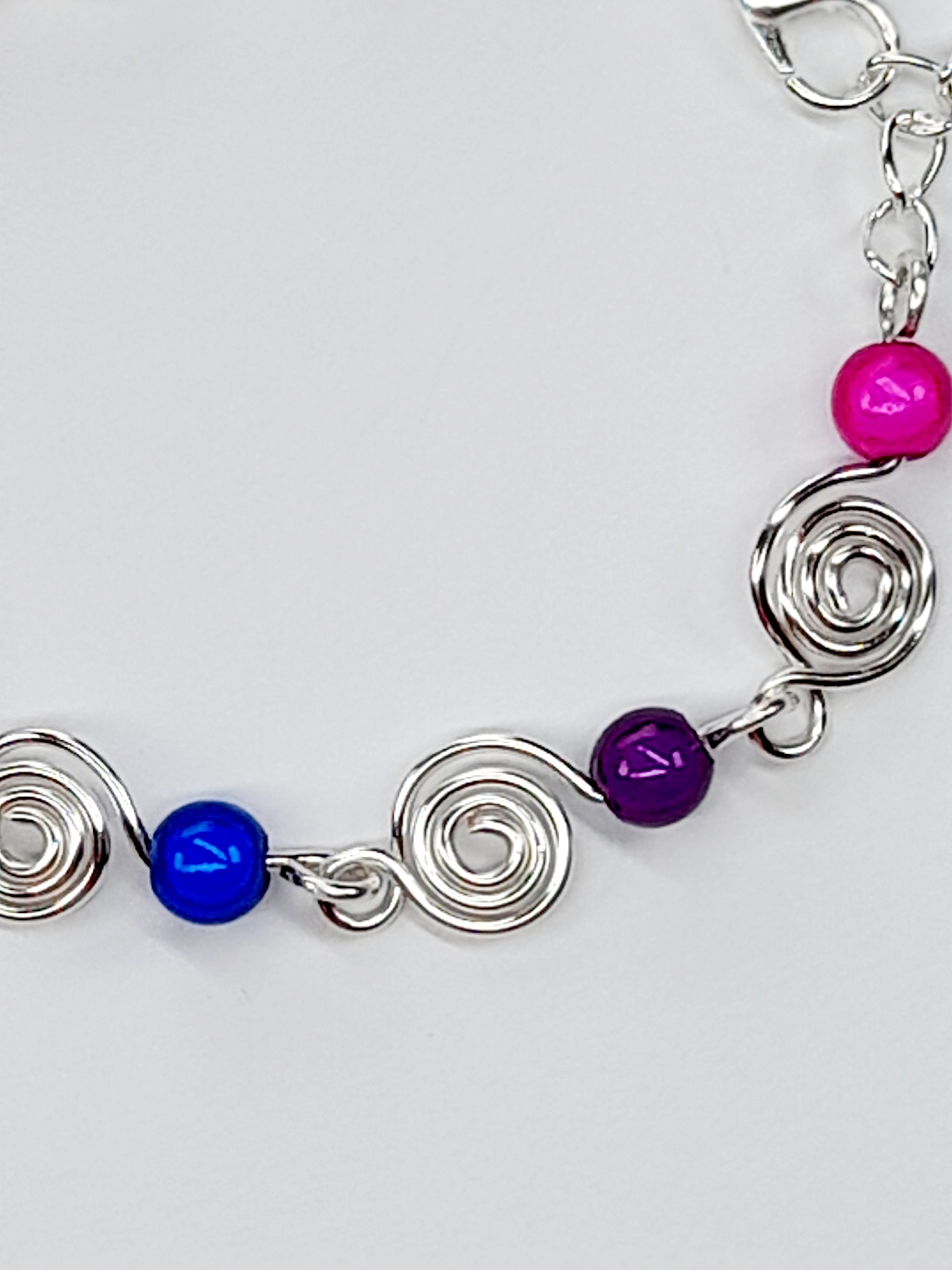 Dainty Super Swirly Rainbow Spiral Bracelet