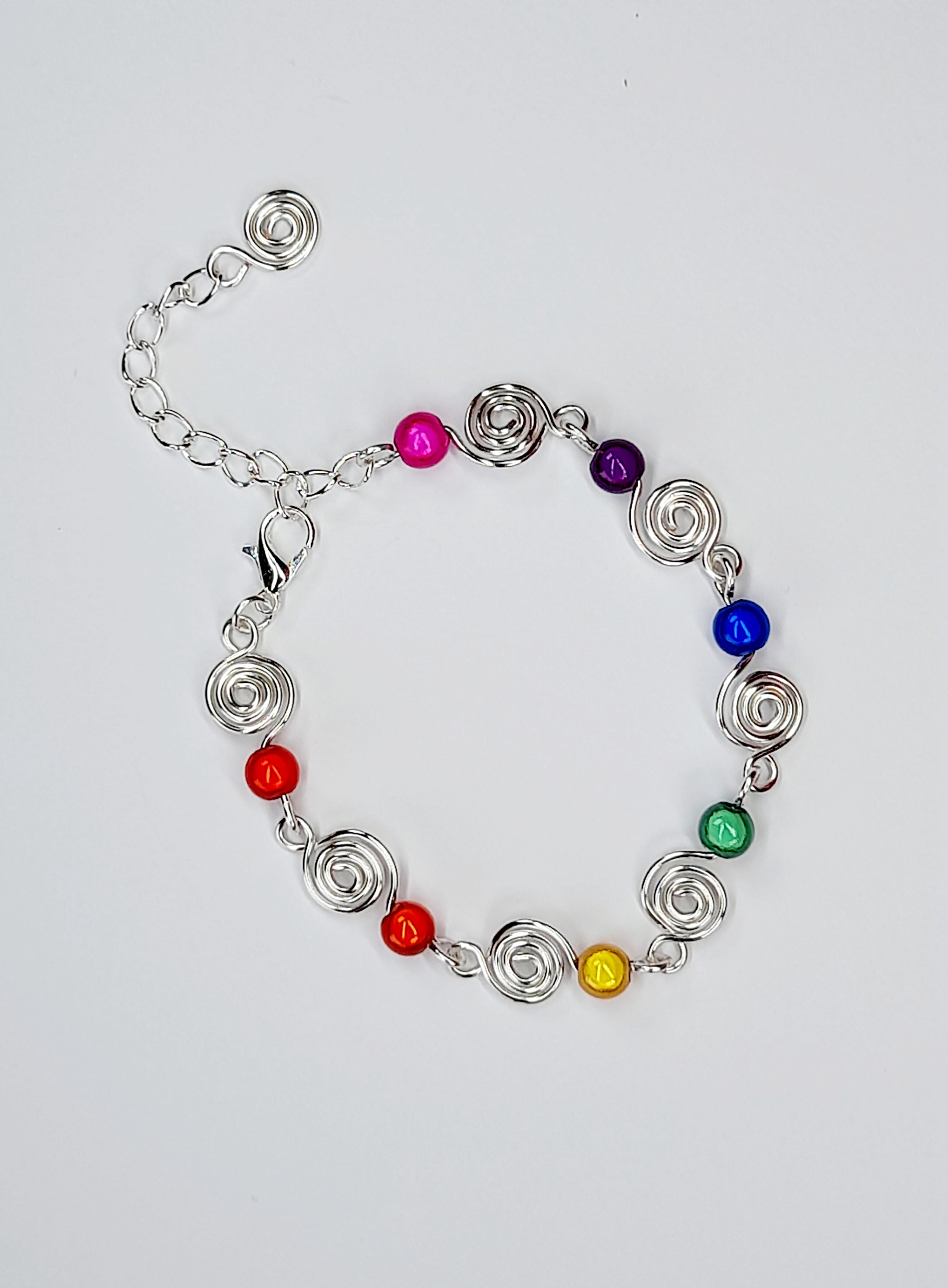 Dainty Super Swirly Rainbow Spiral Bracelet