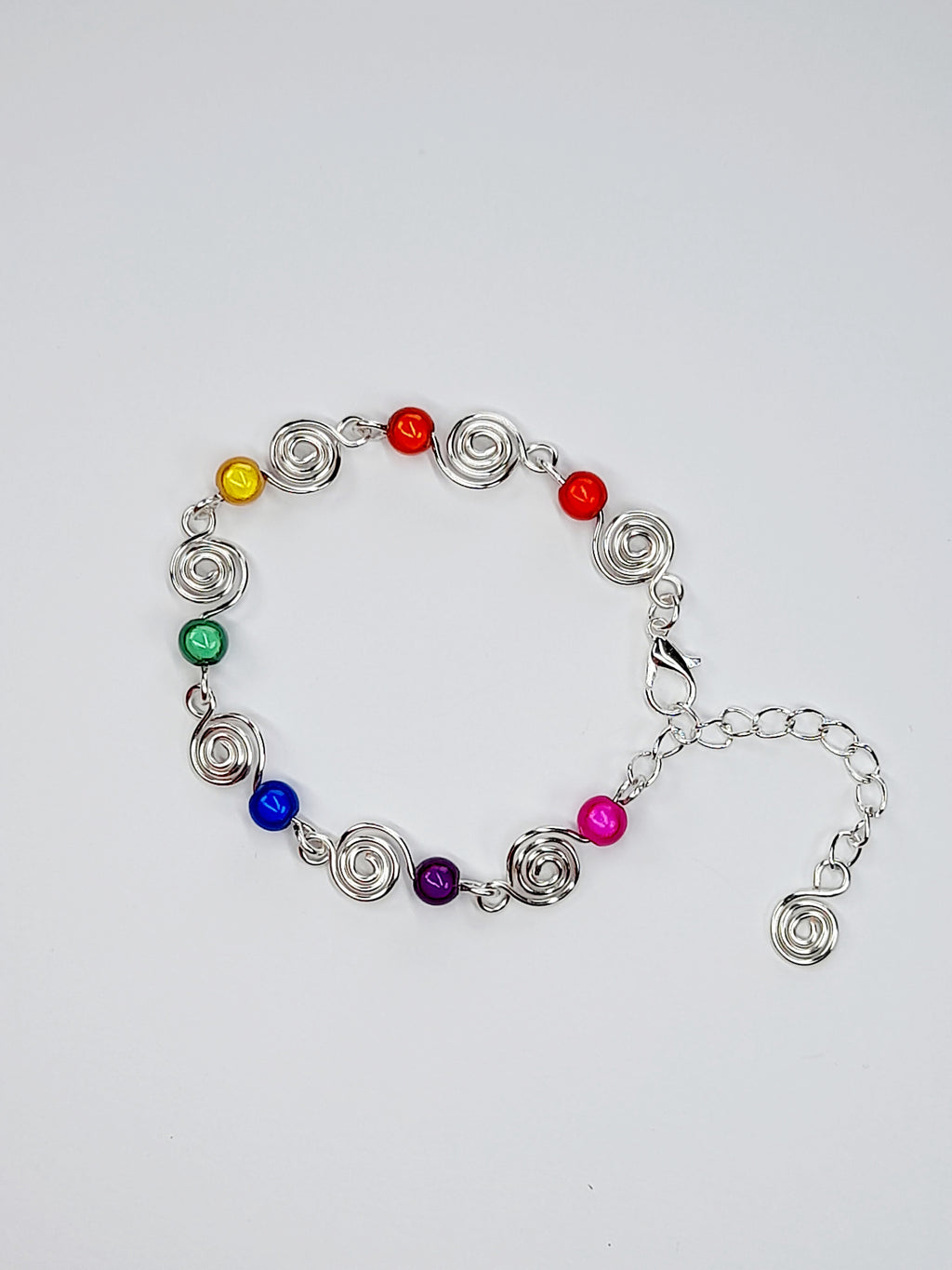 Dainty Super Swirly Rainbow Spiral Bracelet