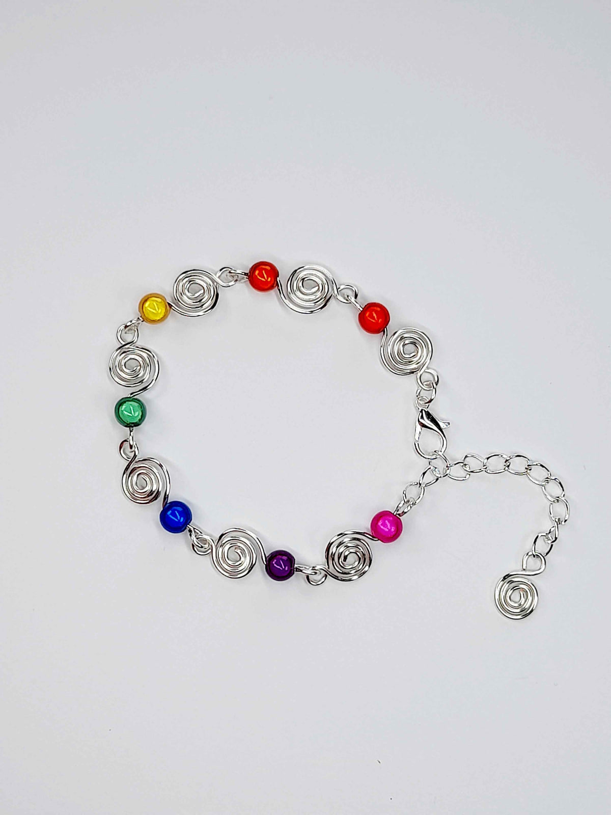 Dainty Super Swirly Rainbow Spiral Bracelet