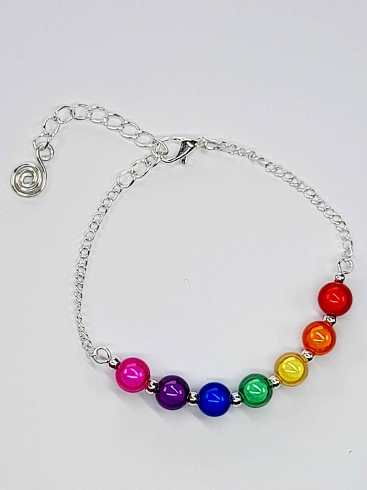 Rainbow Bead Bracelet – Colourful & Lightweight