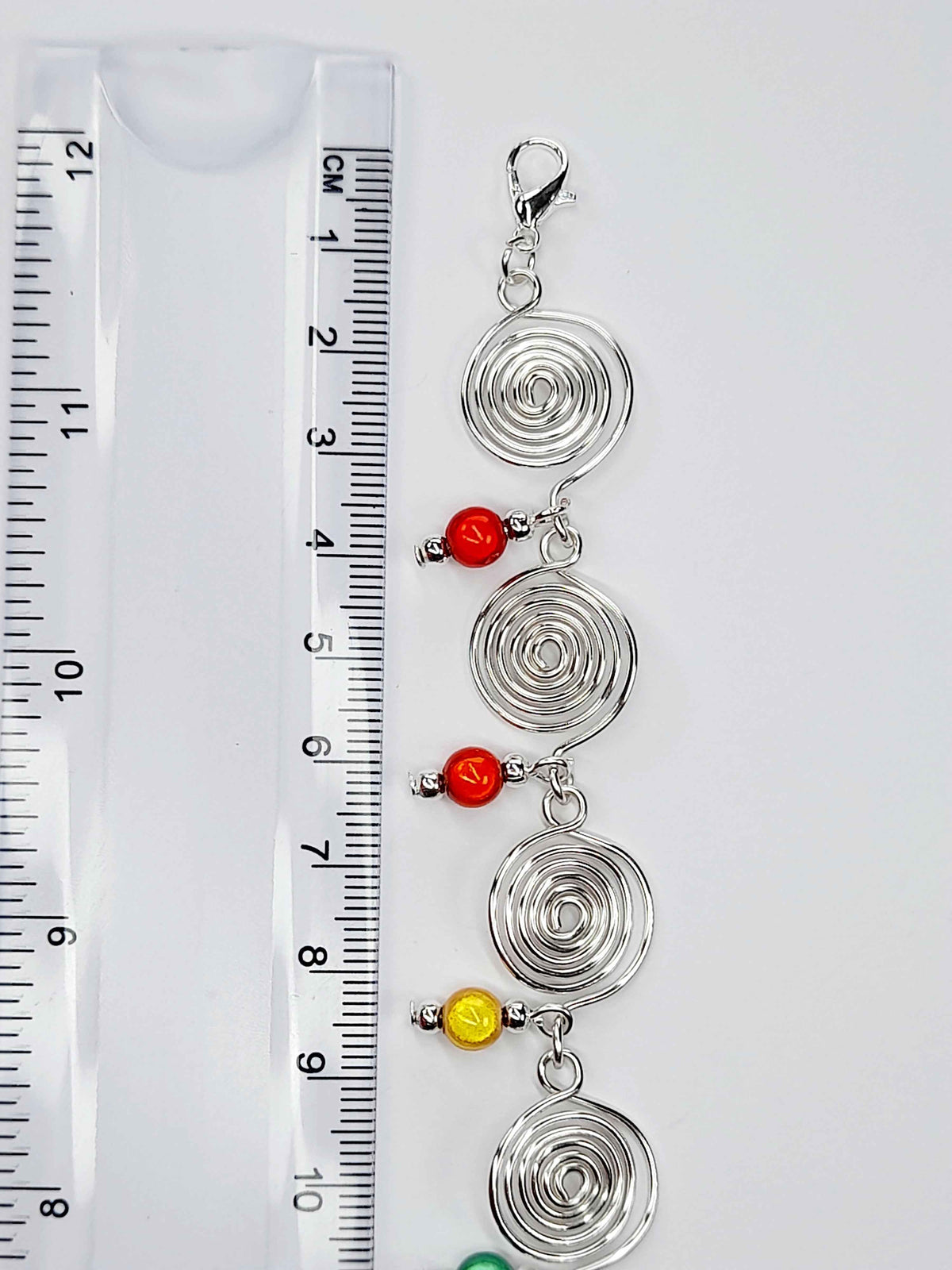Handmade Rainbow Spiral Charm Bracelet – Bold, Colourful & Lightweight