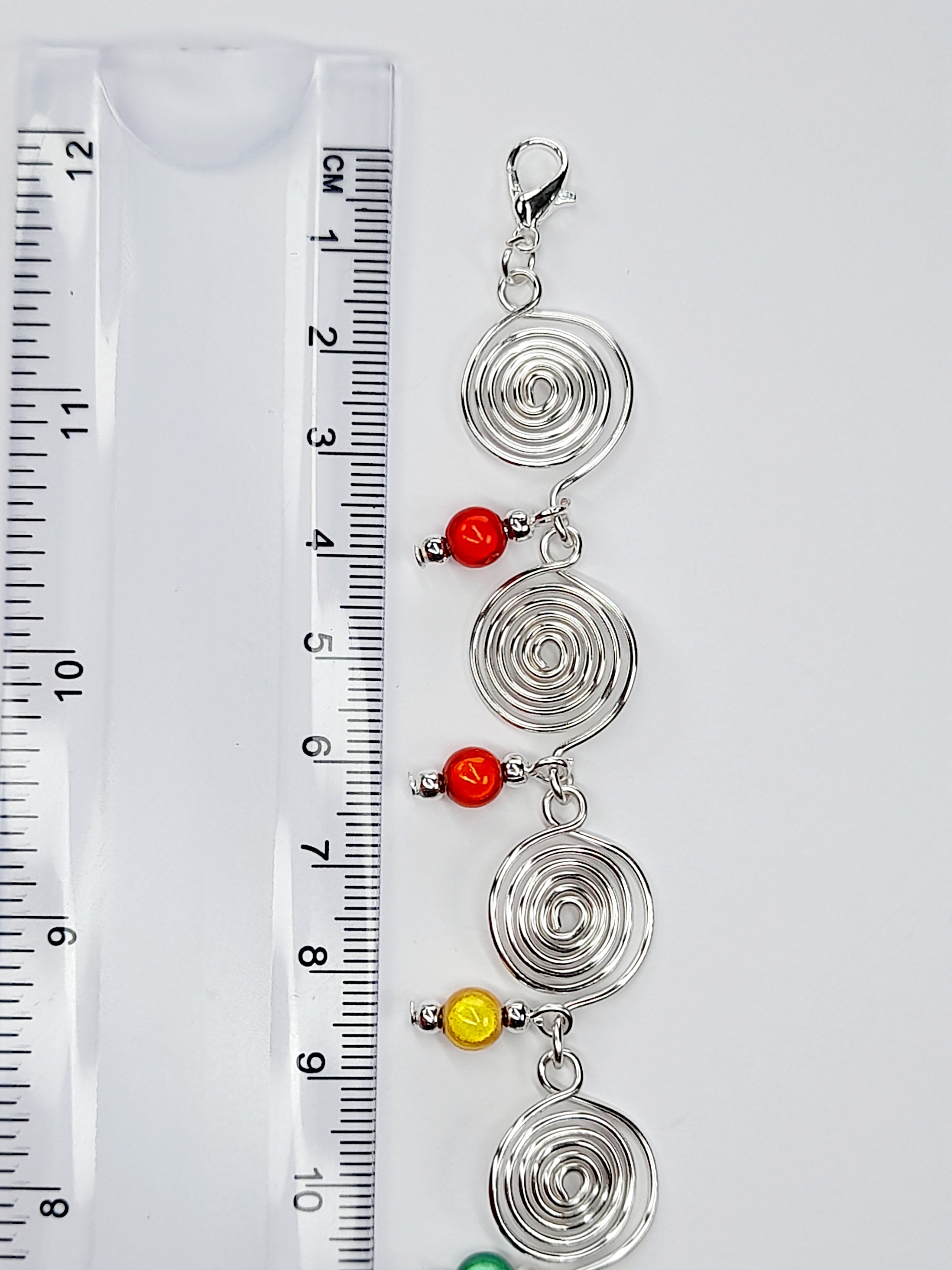 Handmade Rainbow Spiral Charm Bracelet – Bold, Colourful & Lightweight