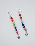 Long Rainbow Spiral Drop Earrings – Colourful, Lightweight & Handmade
