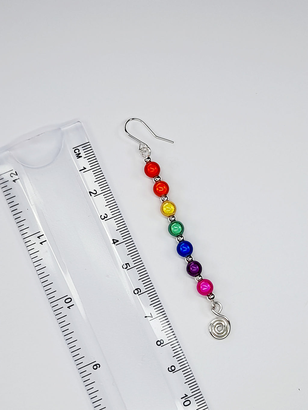 Long Rainbow Spiral Drop Earrings – Colourful, Lightweight & Handmade