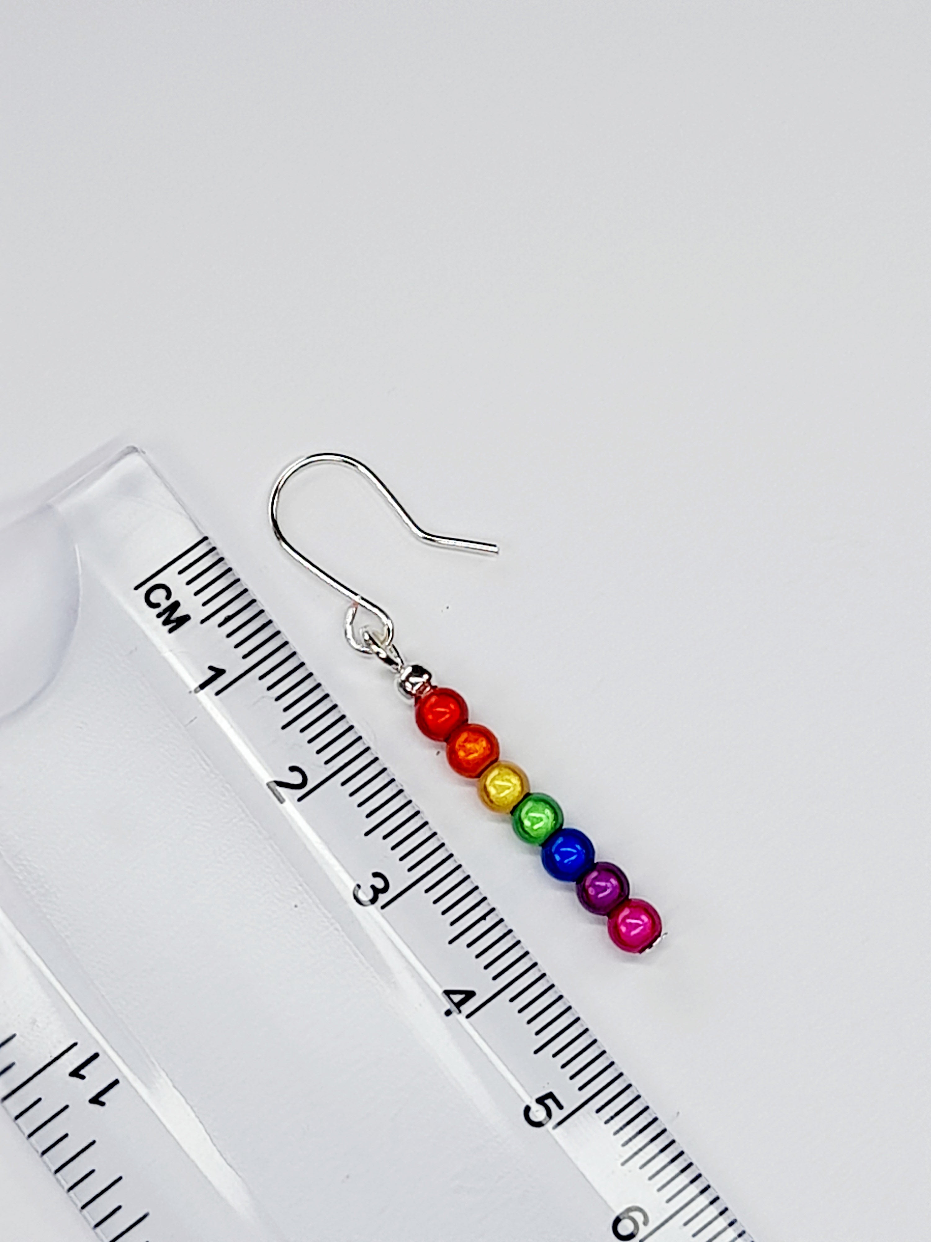 Small Rainbow Drop Earrings – Colourful, Lightweight & Handmade