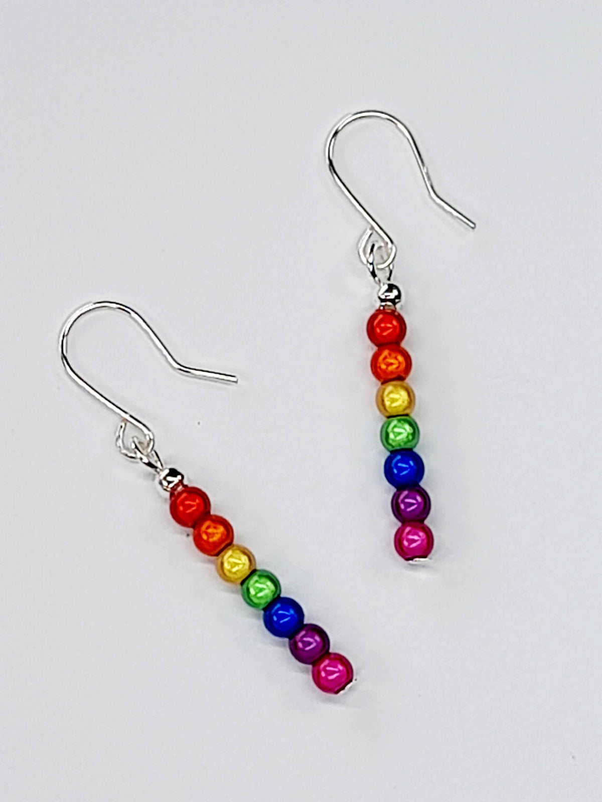 Small Rainbow Drop Earrings – Colourful, Lightweight & Handmade