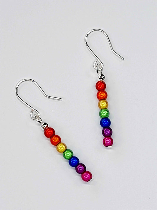 Small Rainbow Drop Earrings – Colourful, Lightweight & Handmade