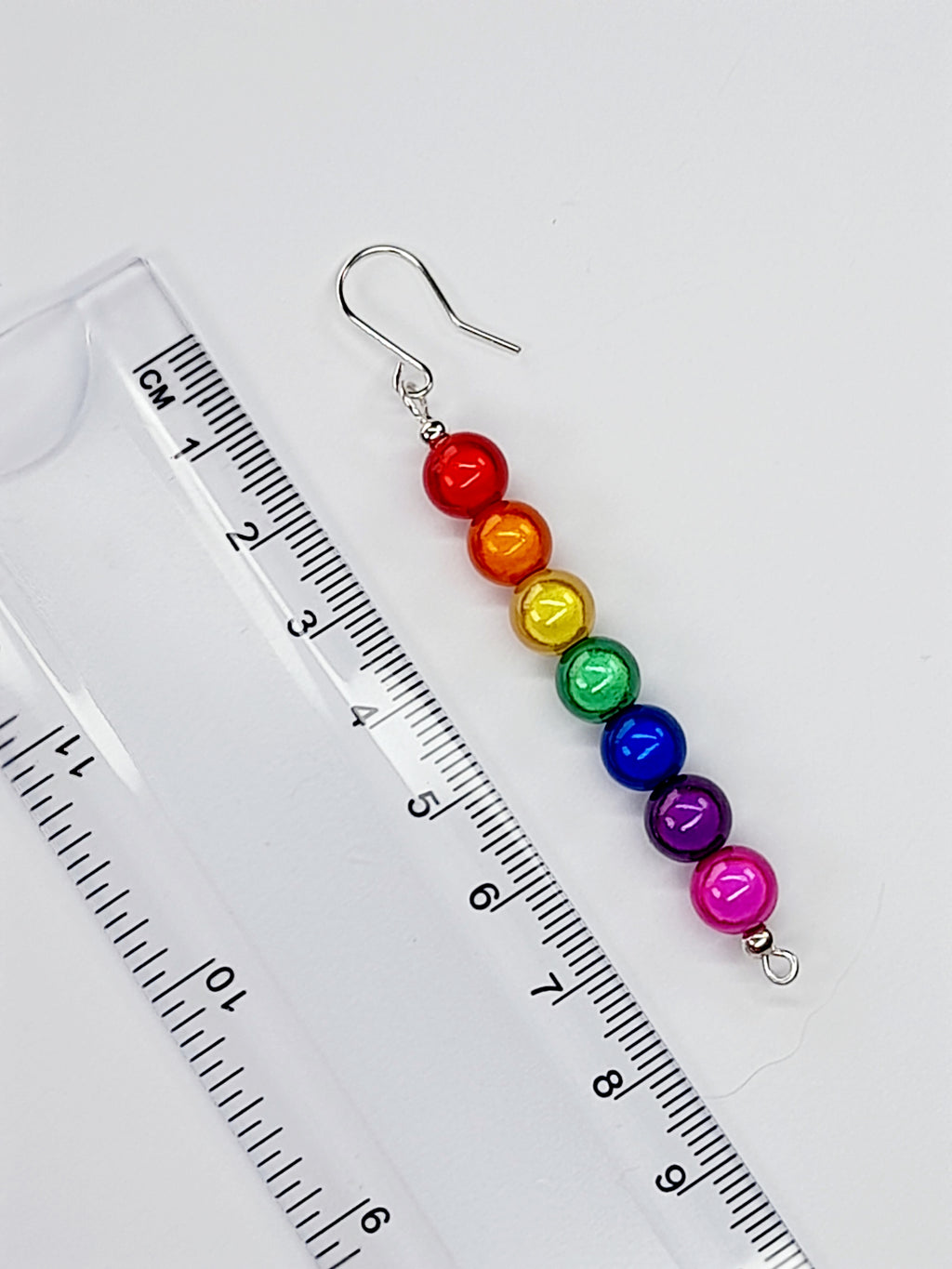 Long Rainbow Drop Earrings – Colourful, Lightweight & Handmade