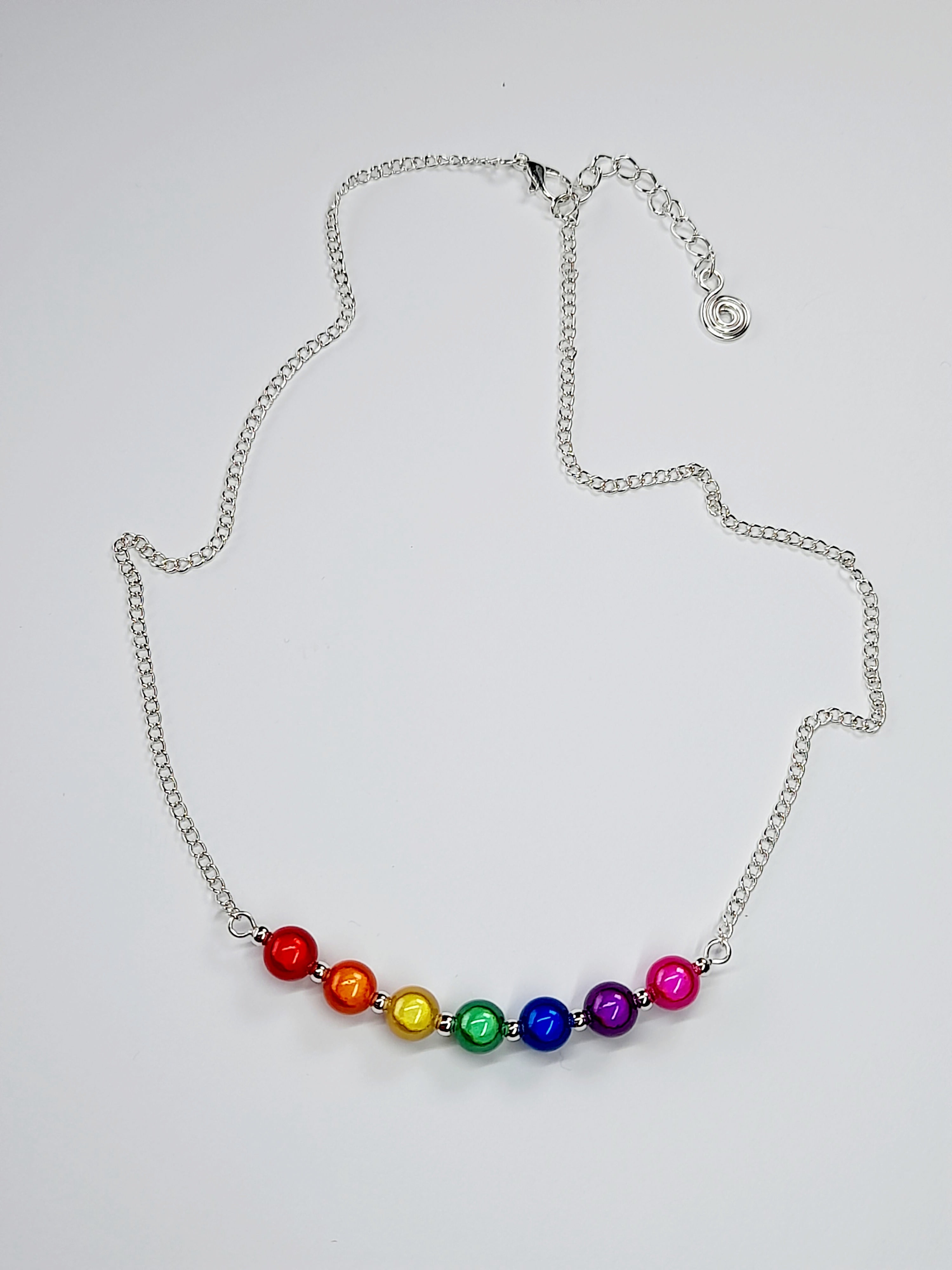Rainbow Bead Necklace – Colourful & Lightweight