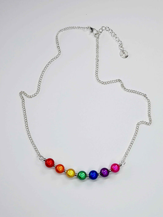 Rainbow Bead Necklace – Colourful & Lightweight