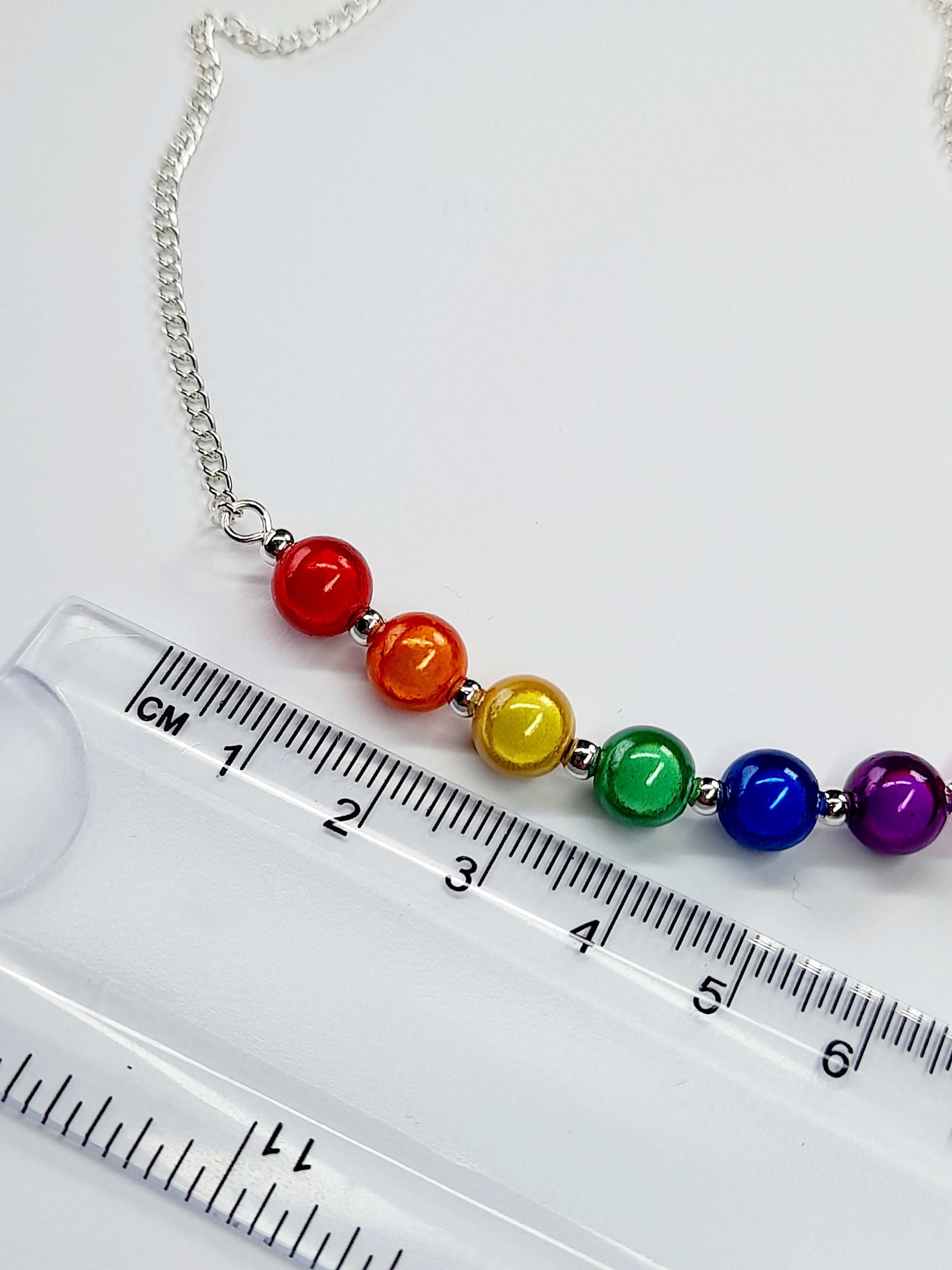 Rainbow Bead Necklace – Colourful & Lightweight