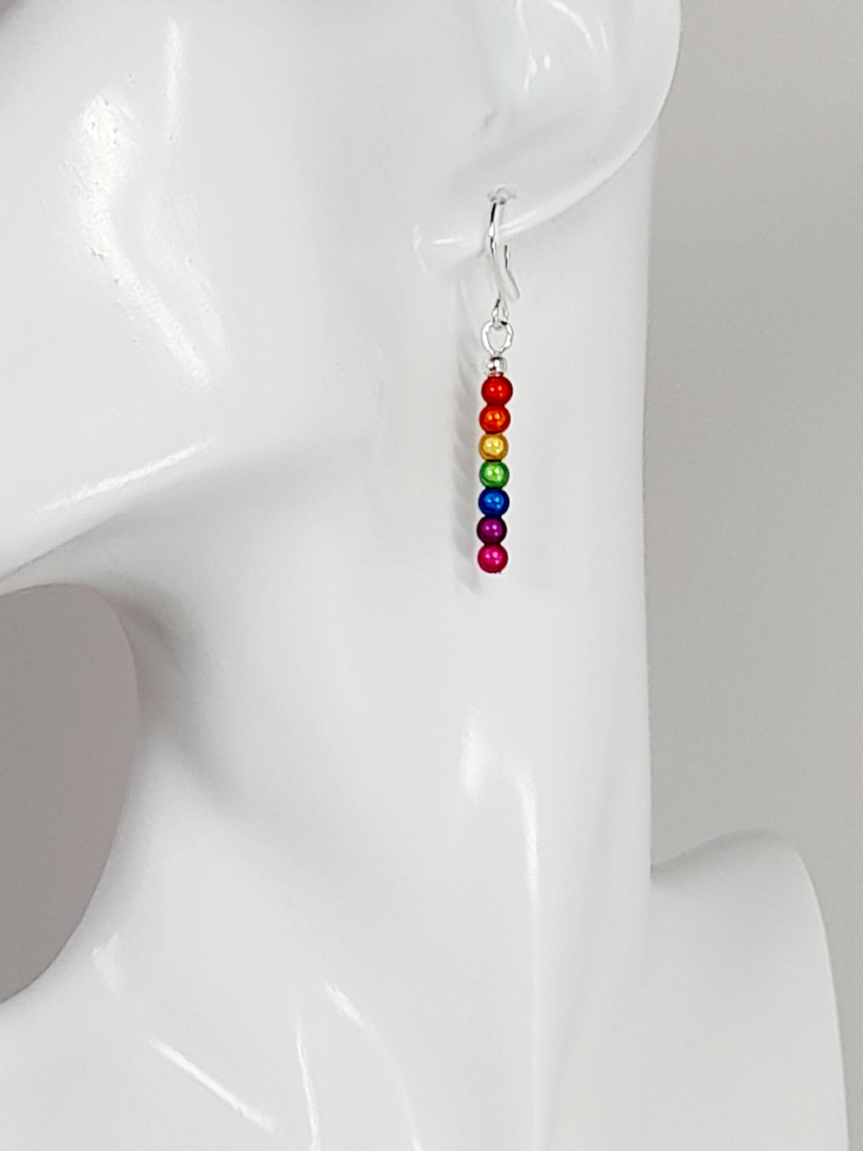 Small Rainbow Drop Earrings – Colourful, Lightweight & Handmade