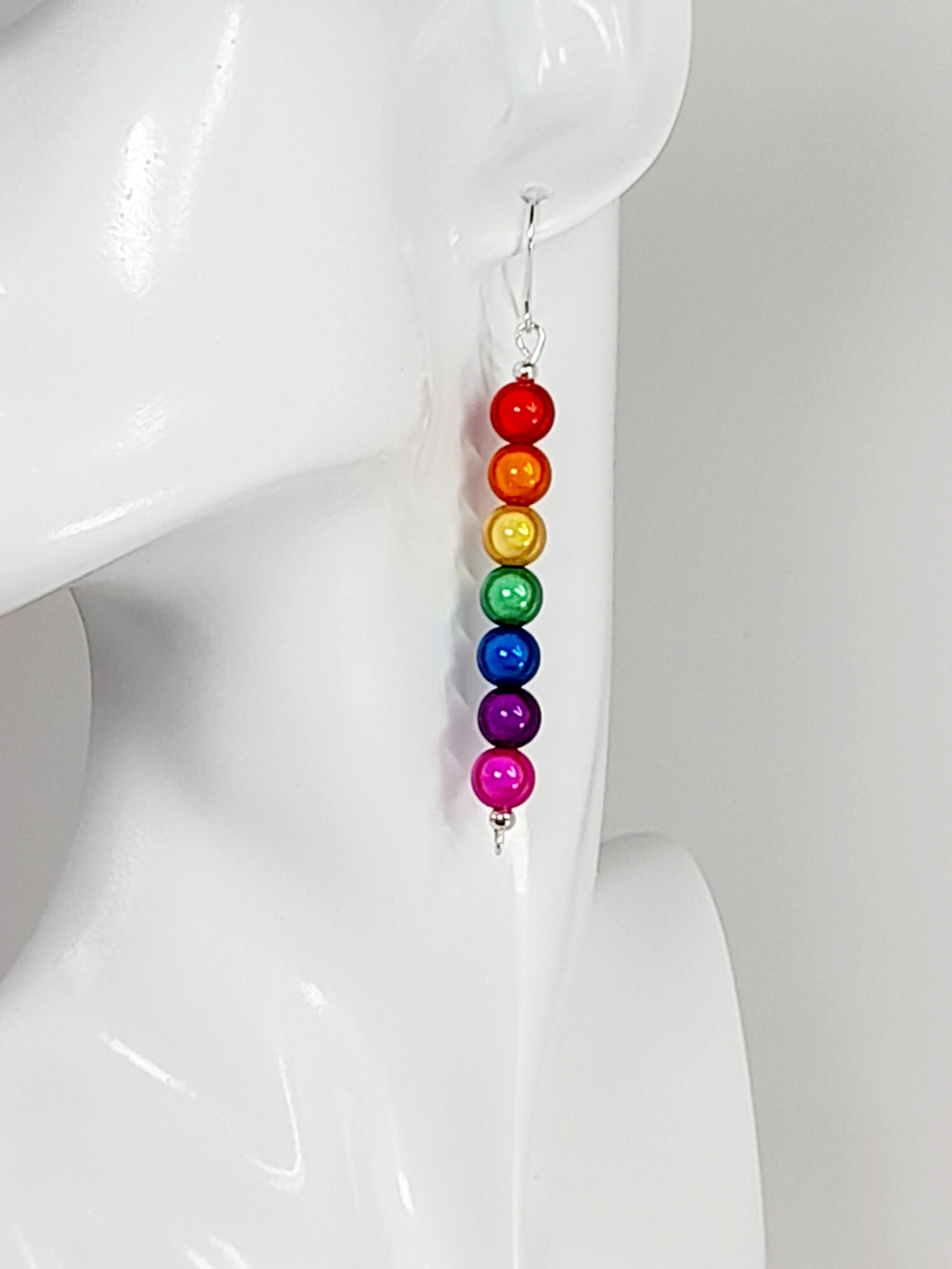 Long Rainbow Drop Earrings – Colourful, Lightweight & Handmade