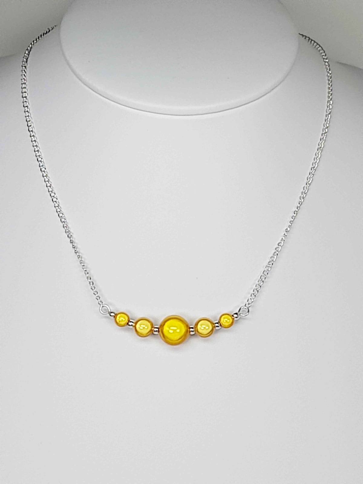 Handcrafted Yellow Miracle Bead Necklace