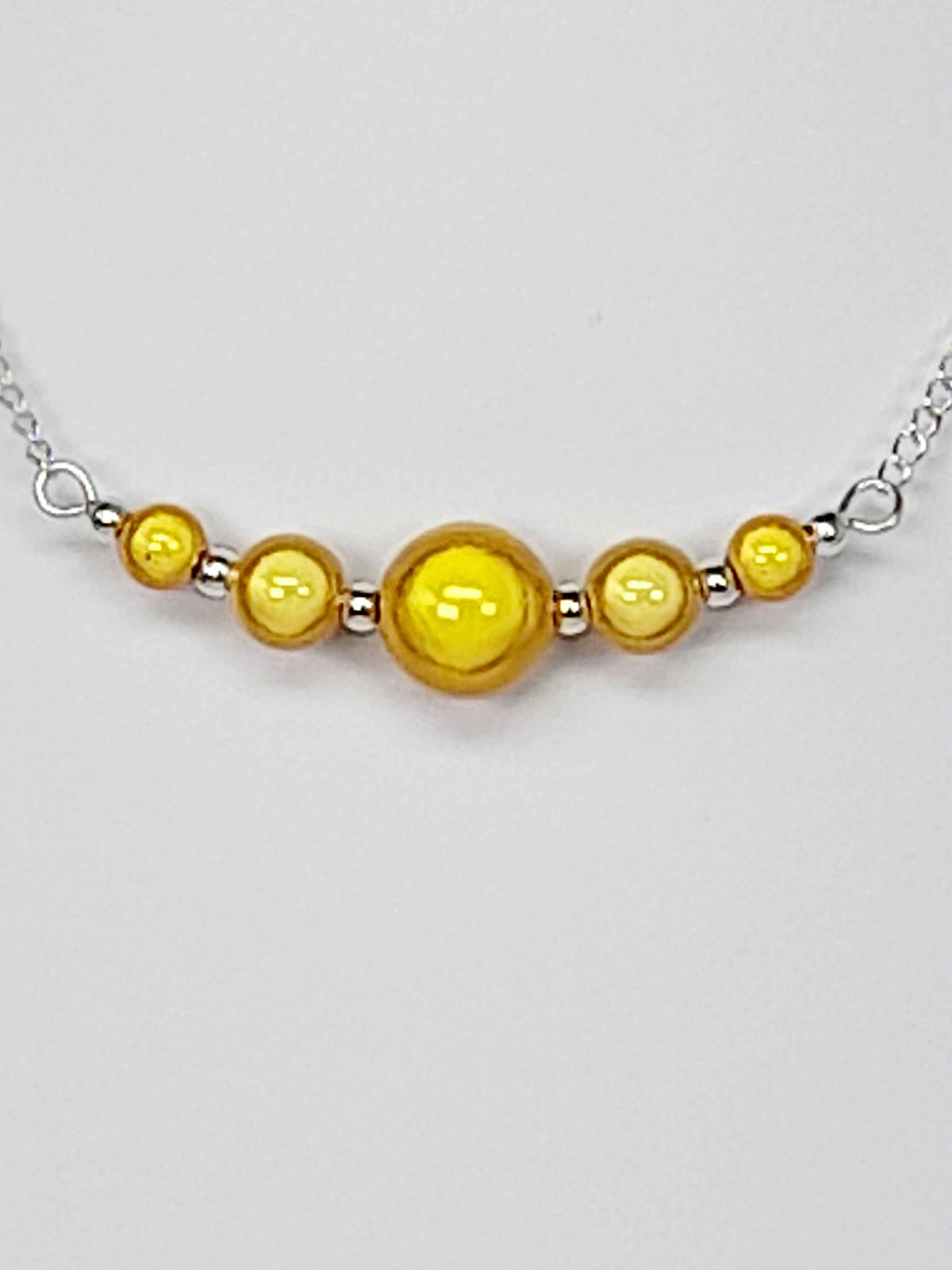 Handcrafted Yellow Miracle Bead Necklace