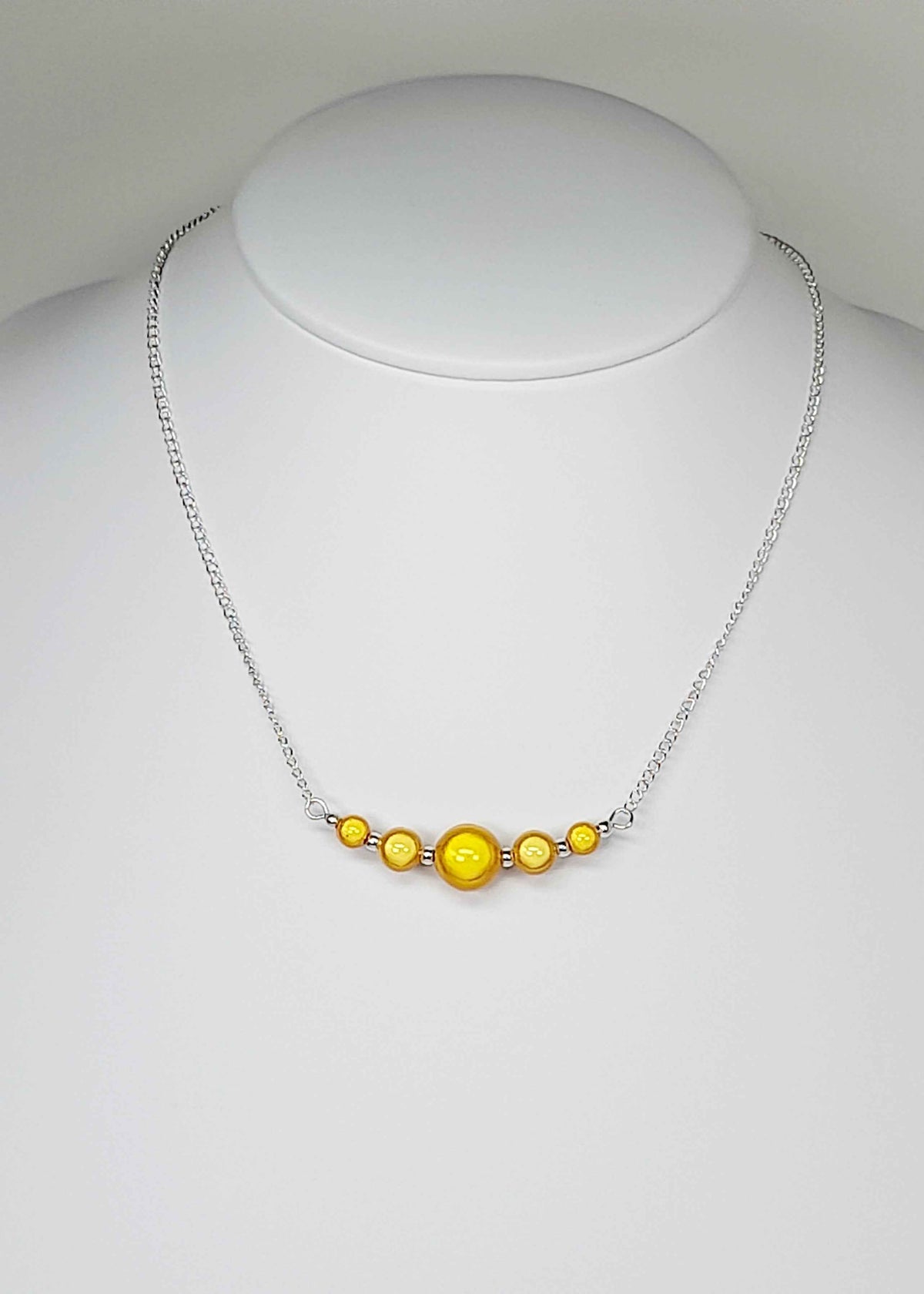 Handcrafted Yellow Miracle Bead Necklace