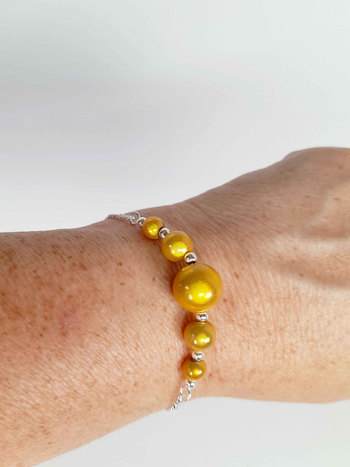 Handcrafted Yellow Miracle Bead Bracelet
