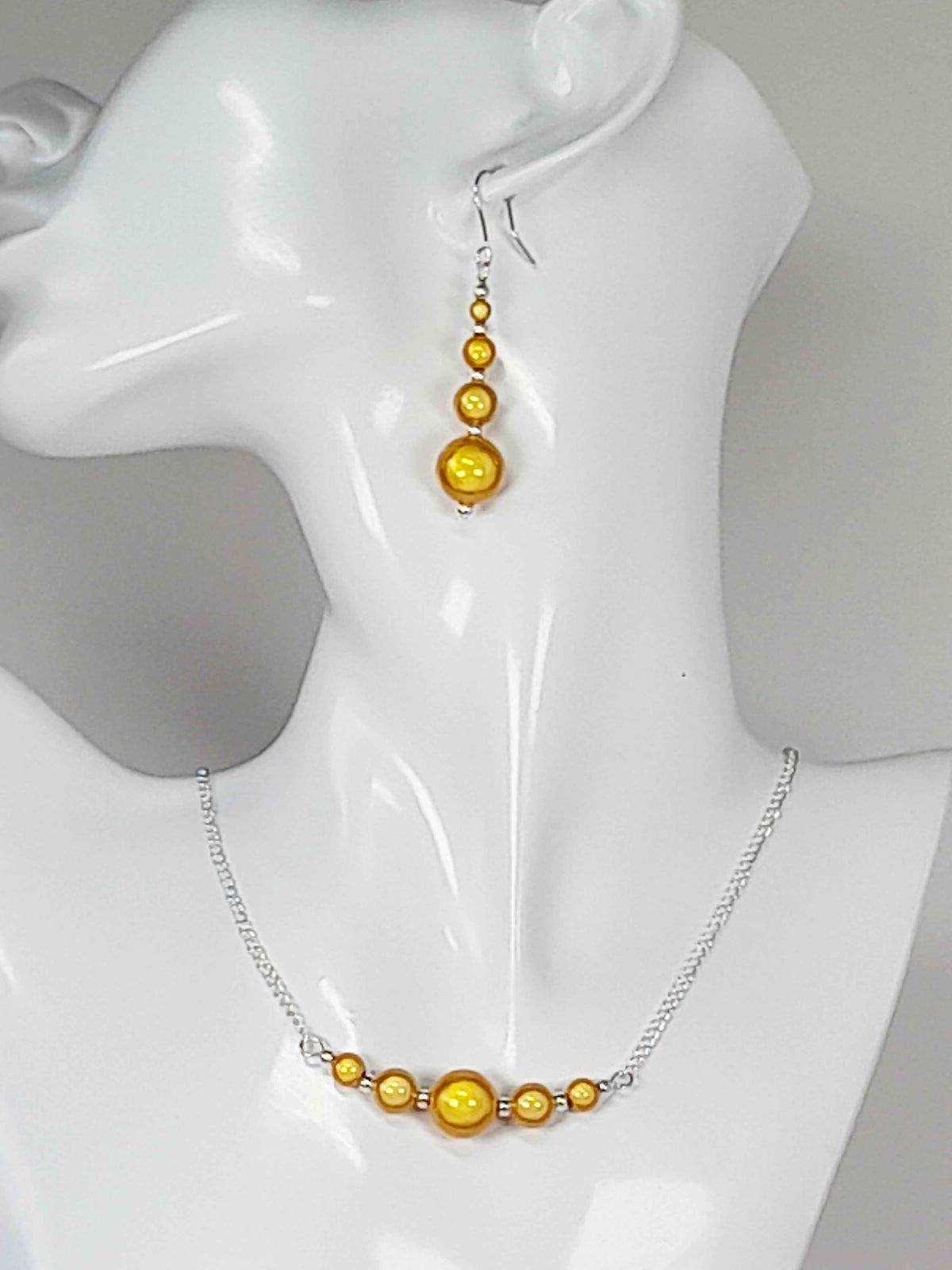 Handcrafted Yellow Miracle Bead Necklace